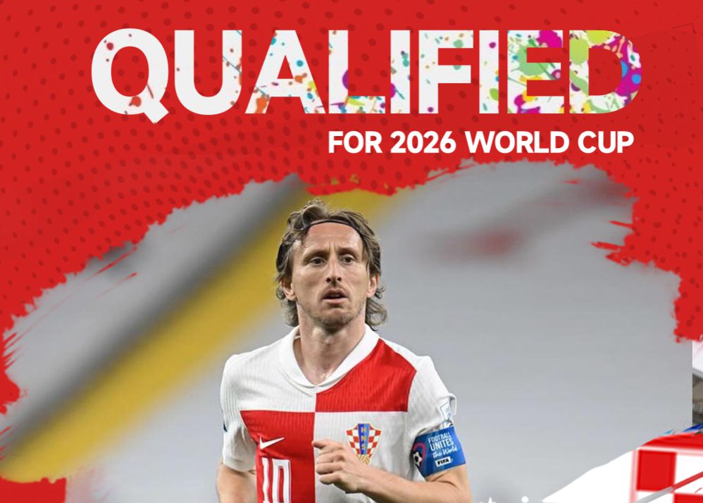 克罗地亚提前1轮锁定小组第一，第7次晋级世杯赛正赛！